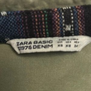 Zara jacket, XS, green and details on the back